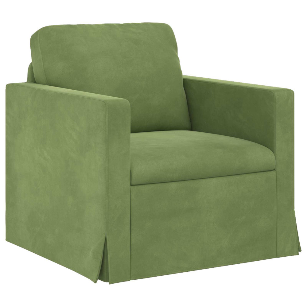 Produktbild för Soffset 2 pcs Ljusgrön 138 x 78 x 80 cm Sammet