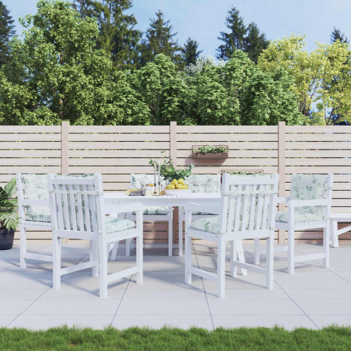 vidaXL Utomhuskudde 6 pcs Vit 100 x 50 x 7 cm Tyg