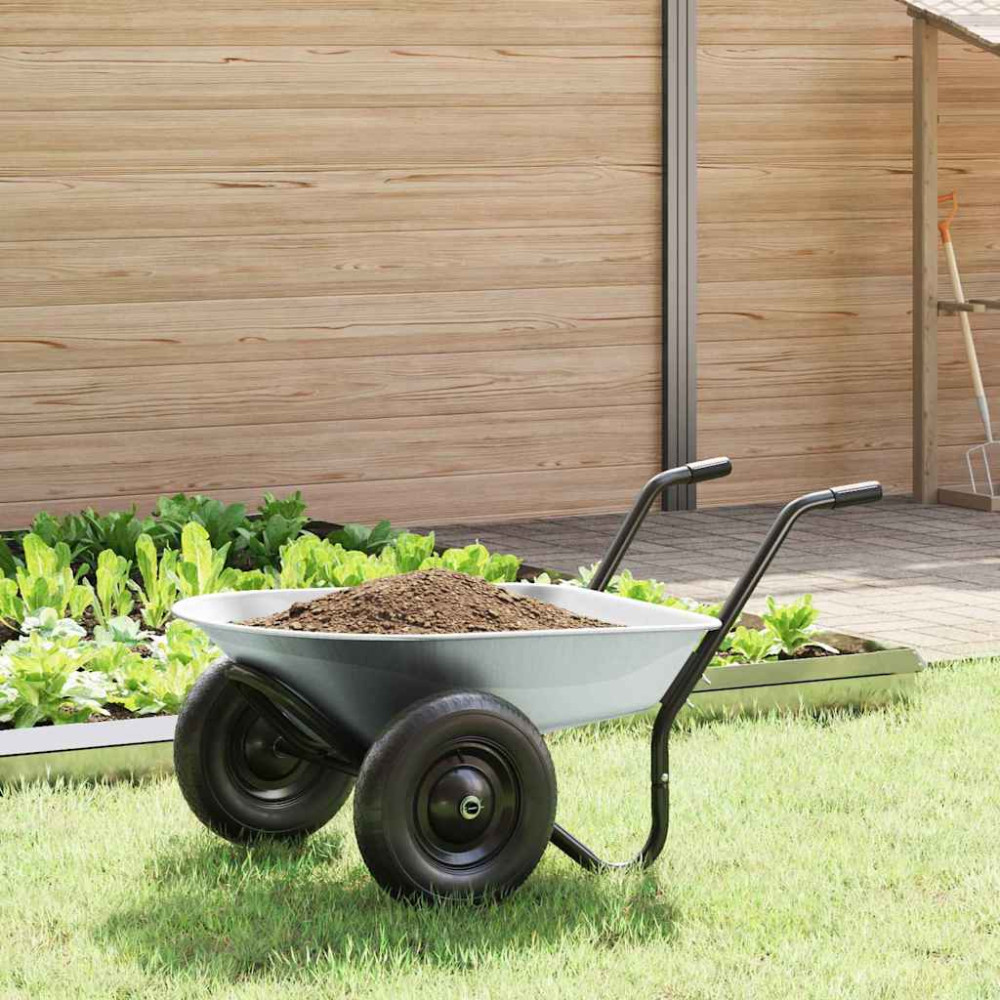 Produktbild för Vagn Silver och svart 124 x 73 x 65 cm Stål