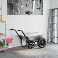 Produktbild för Vagn Silver och svart 124 x 73 x 65 cm Stål