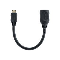 Produktbild för StarTech.com 5in Mini HDMI to HDMI Adapter, 4K High Speed HDMI Adapter, 4K 30Hz Ultra HD High Speed HDMI Adapter, HDMI 1.4, Gold Plated Connectors, UHD Mini HDMI Adapter 4K, Black - Mini HDMI to HDMI Converter - HDMI-adapter - 1.3 cm