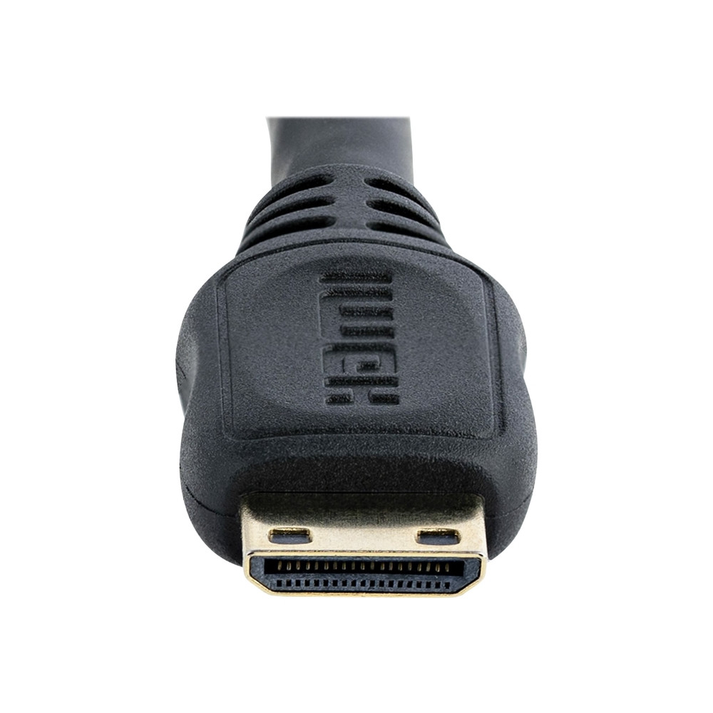 Produktbild för StarTech.com 5in Mini HDMI to HDMI Adapter, 4K High Speed HDMI Adapter, 4K 30Hz Ultra HD High Speed HDMI Adapter, HDMI 1.4, Gold Plated Connectors, UHD Mini HDMI Adapter 4K, Black - Mini HDMI to HDMI Converter - HDMI-adapter - 1.3 cm