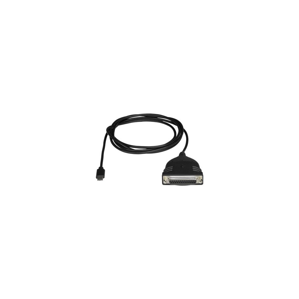 Produktbild för StarTech USB C to Parallel Printer Cable - DB25 Female Port for IEEE1284 Printers - Bus Powered - Printer Cable Adapter - USB to DB25 (ICUSBCPLLD25) - USB-/parallellkabel - USB-C till DB-25 - 183 cm