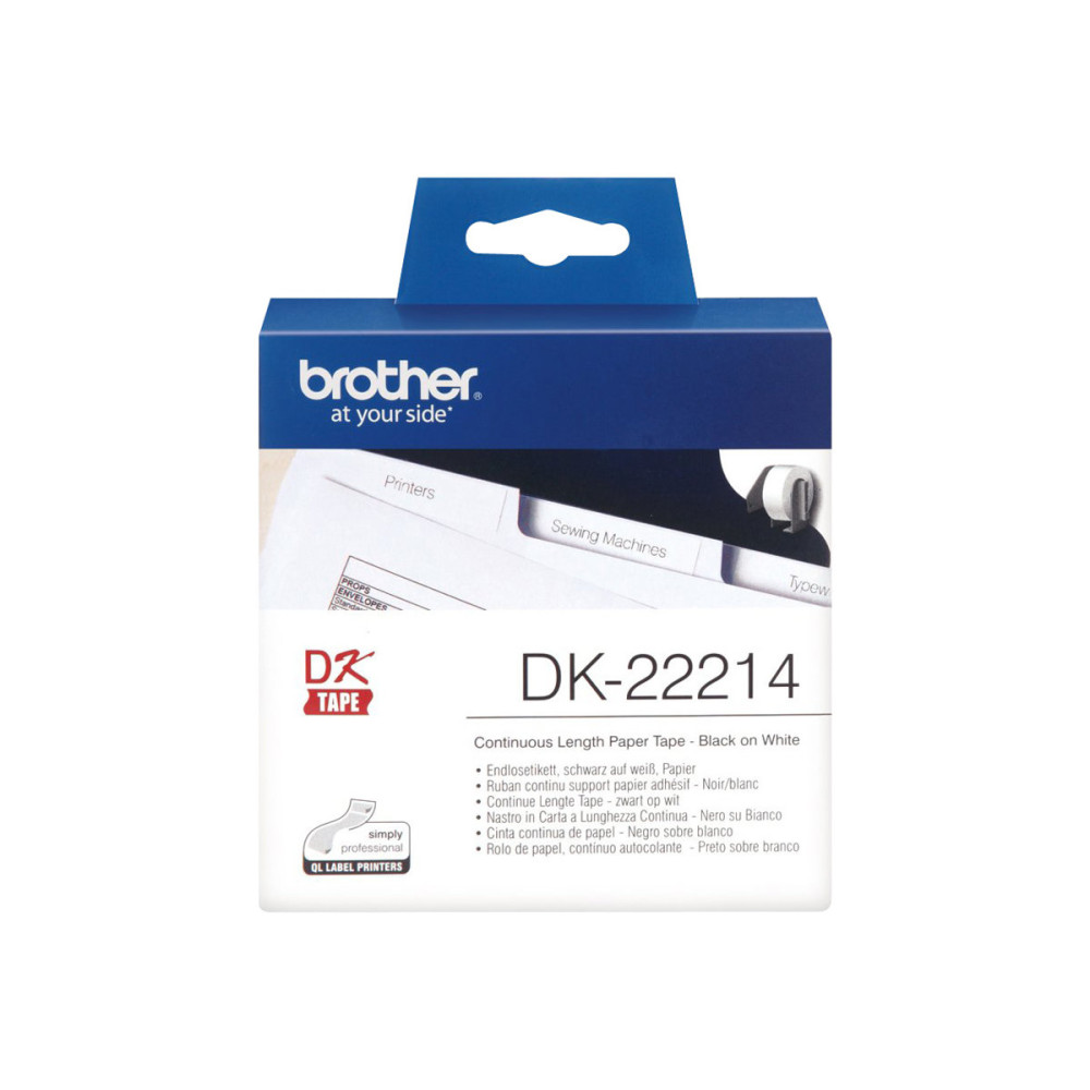 Produktbild för Brother DK-22214 - termiskt papper - Rulle (1,2 cm x 30,5 m)