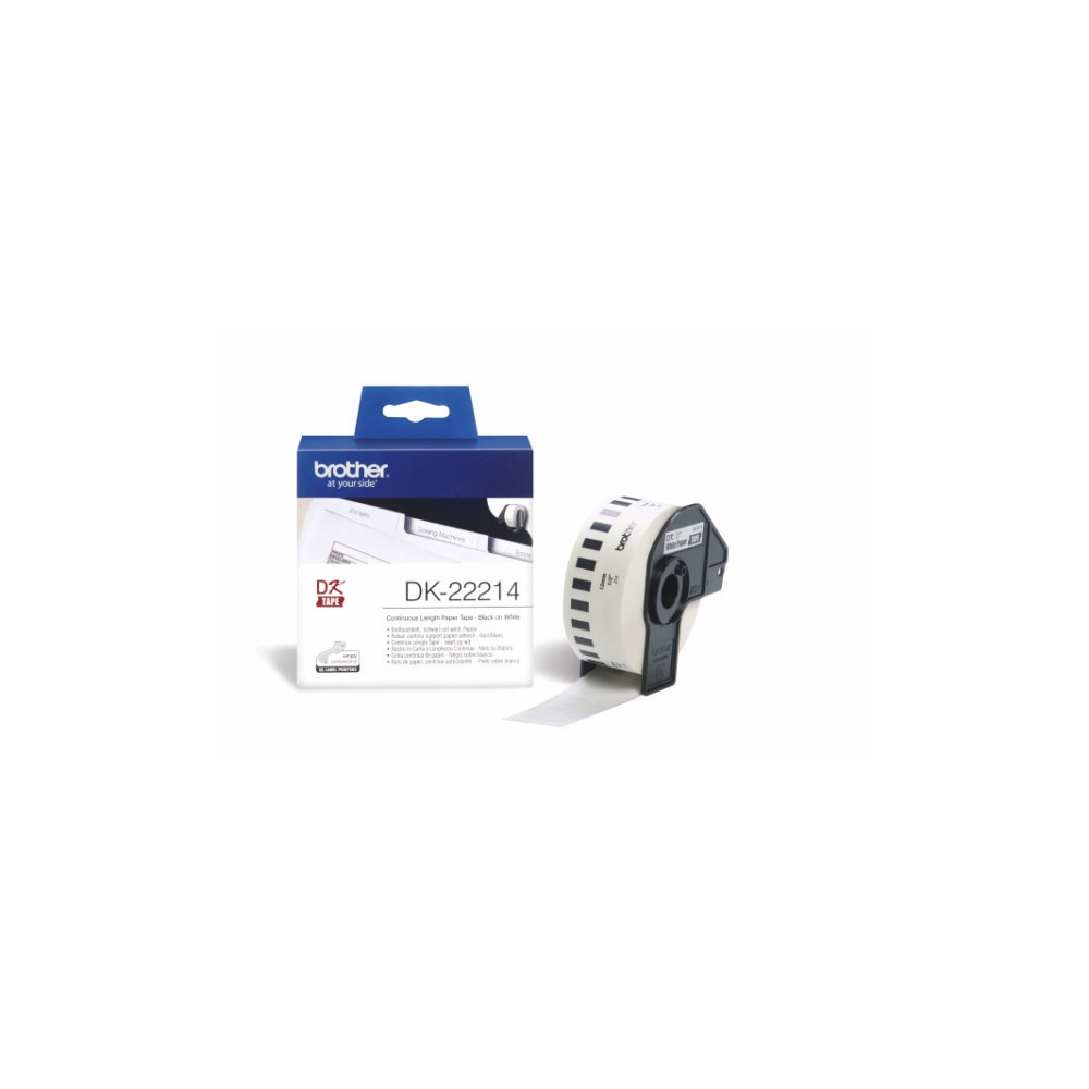 Produktbild för Brother DK-22214 - termiskt papper - Rulle (1,2 cm x 30,5 m)