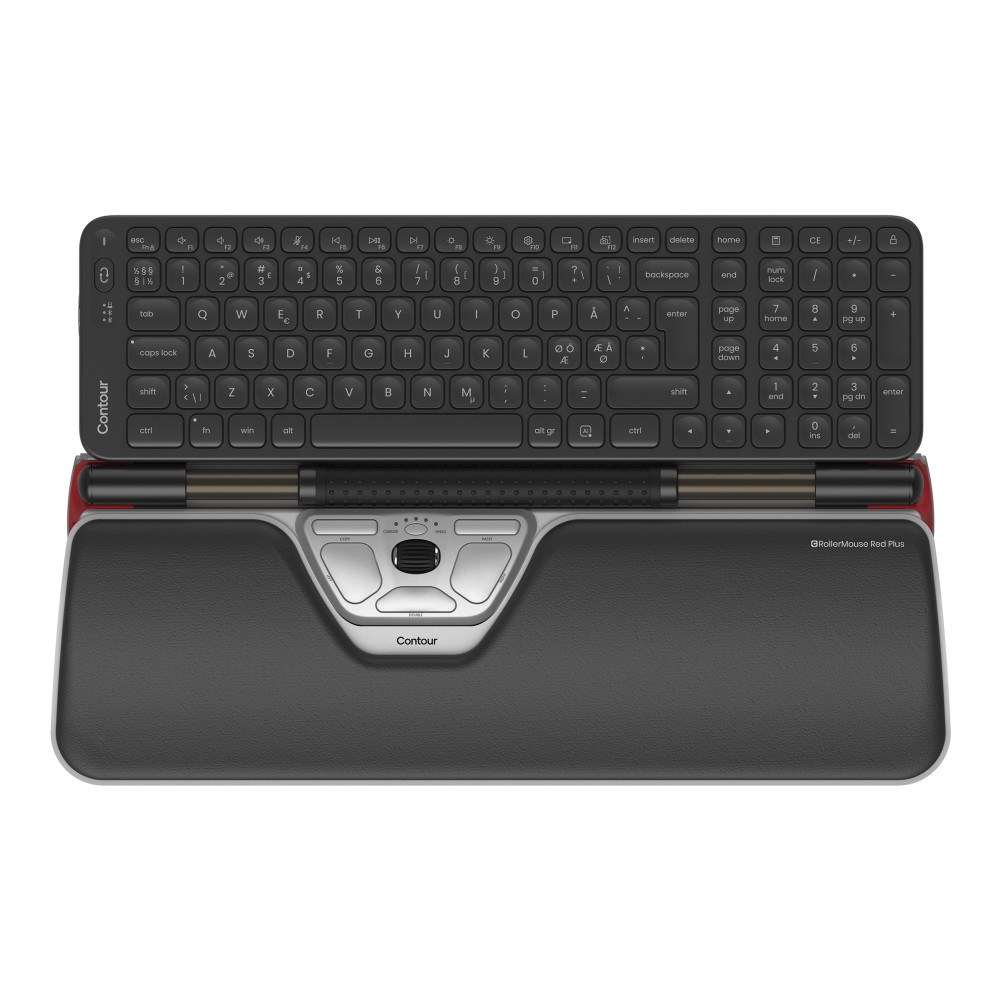 Produktbild för Contour RollerMouse - sats med tangentbord och mus - mellanstorlek - QWERTY - hela norden Inmatningsenhet