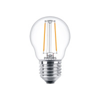 Produktbild för Philips - LED-glödlampa med filament - form: P45 - klar finish - E27 - 2 W - varmt vitt ljus - 2700 K - transparent