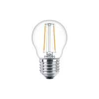 Produktbild för Philips - LED-glödlampa med filament - form: P45 - klar finish - E27 - 2 W - varmt vitt ljus - 2700 K - transparent