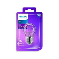 Produktbild för Philips - LED-glödlampa med filament - form: P45 - klar finish - E27 - 2 W - varmt vitt ljus - 2700 K - transparent