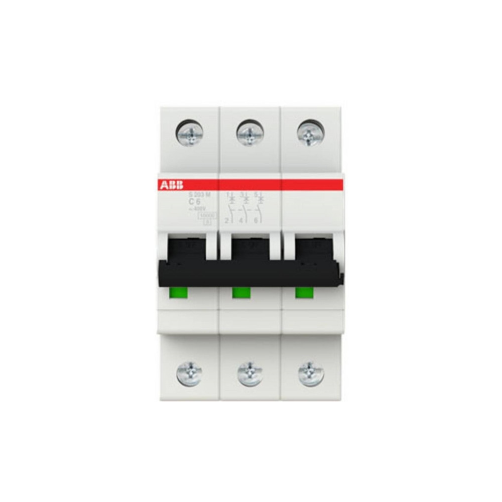 Produktbild för ABB 2CDS273001R0064 S203M-C6 Ledningssikkerhedsafbryder 3-po...