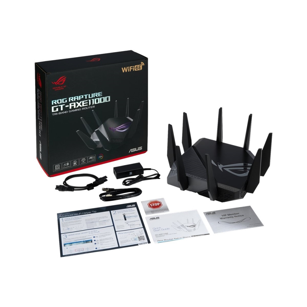 Produktbild för ASUS ROG Rapture GT-AXE11000 - trådlös router - Wi-Fi 6 - skrivbordsmodell