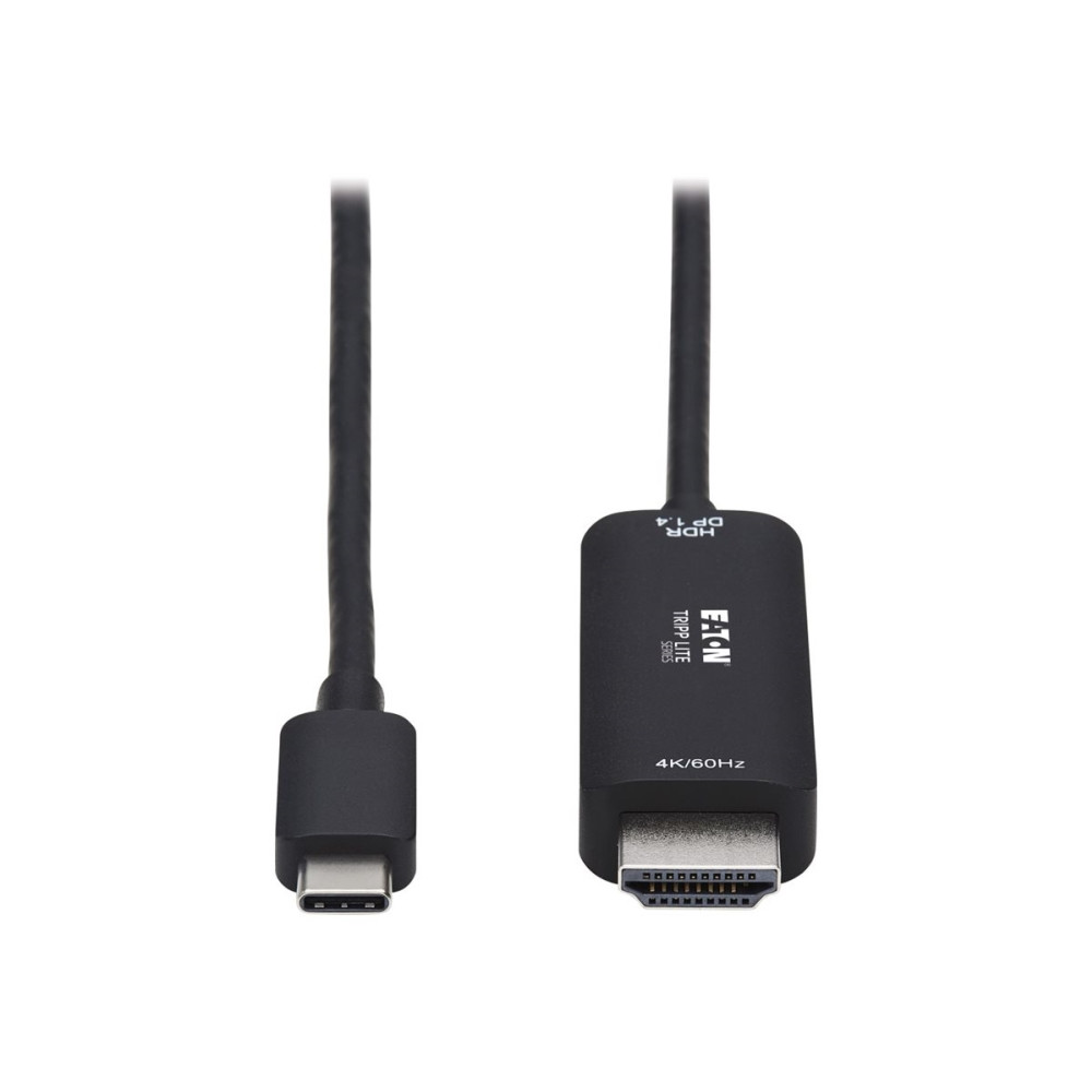 Produktbild för Eaton Tripp Lite Series USB C to HDMI Adapter Cable, 4K 60Hz, HDR, HDCP 2.2, DP 1.4 Alt Mode, Black 6ft - kabel för video / ljud - HDMI / USB - 1.83 m