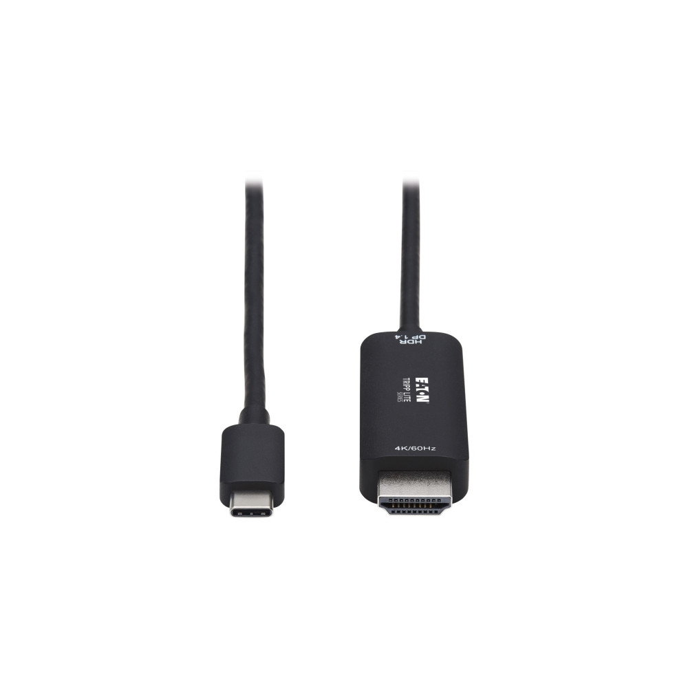 Produktbild för Eaton Tripp Lite Series USB C to HDMI Adapter Cable, 4K 60Hz, HDR, HDCP 2.2, DP 1.4 Alt Mode, Black 6ft - kabel för video / ljud - HDMI / USB - 1.83 m