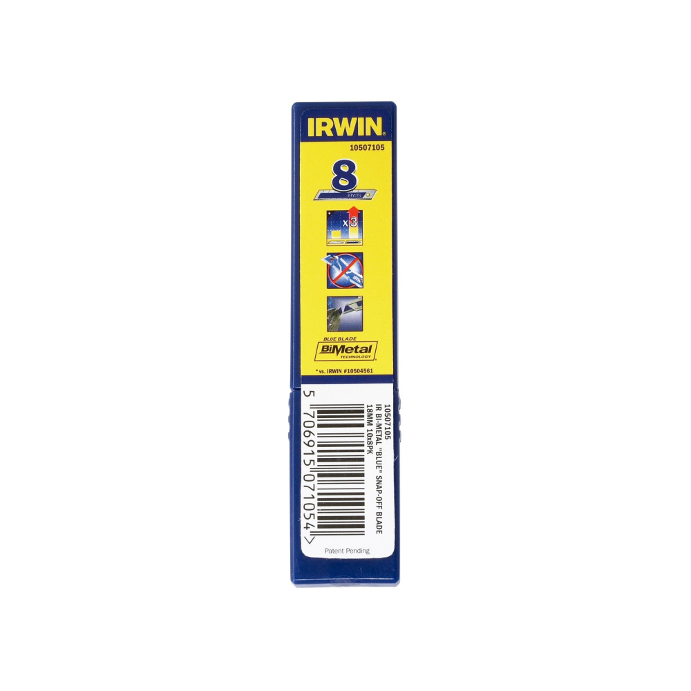 Produktbild för IRWIN Knivblade Bi-Metal 18mmfor knæk-af-knive8 stk pr. pakk...