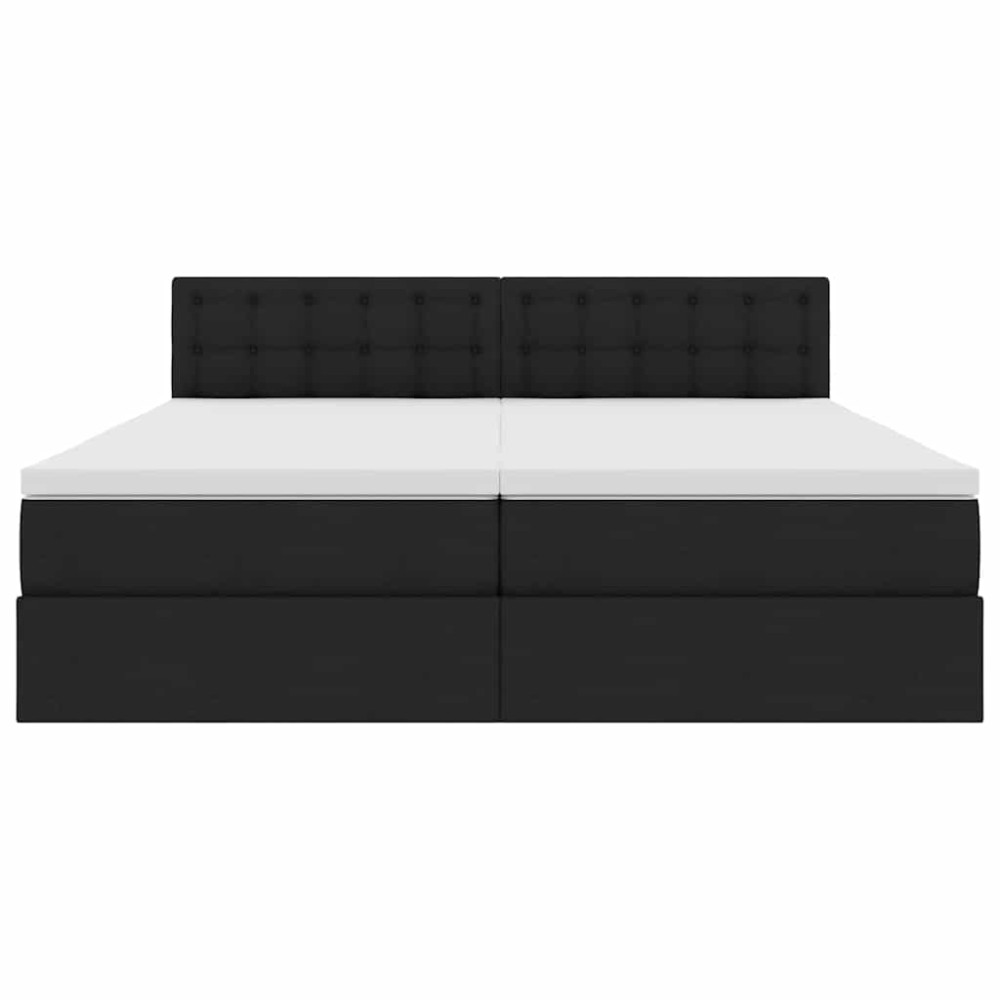 Produktbild för LED förvaringssäng med madrass Svart 180 x 200 cm Tyg