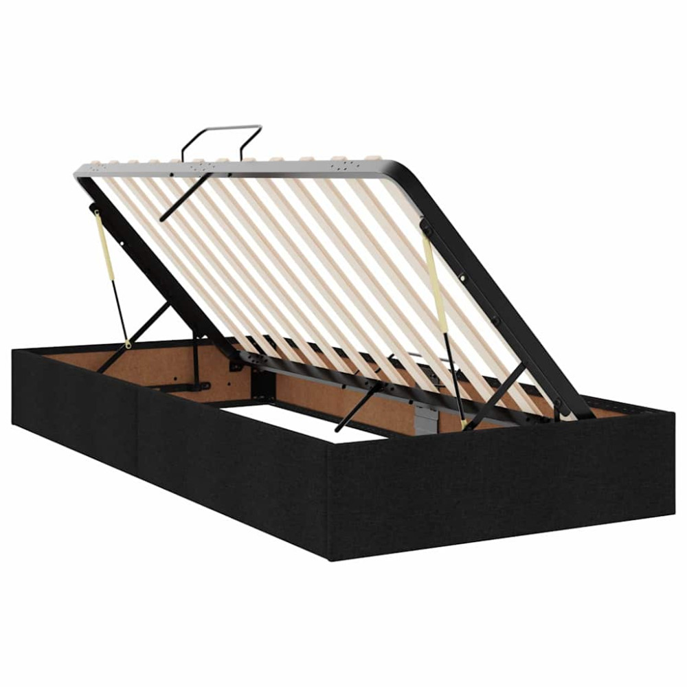 Produktbild för LED förvaringssäng med madrass Svart 180 x 200 cm Tyg