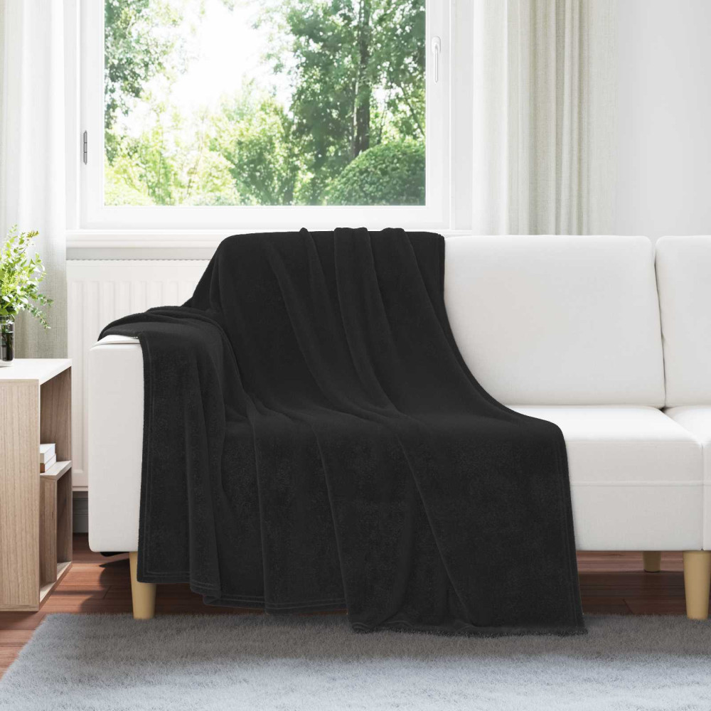 Produktbild för Kastfilt Svart 150 x 200 cm Fleece
