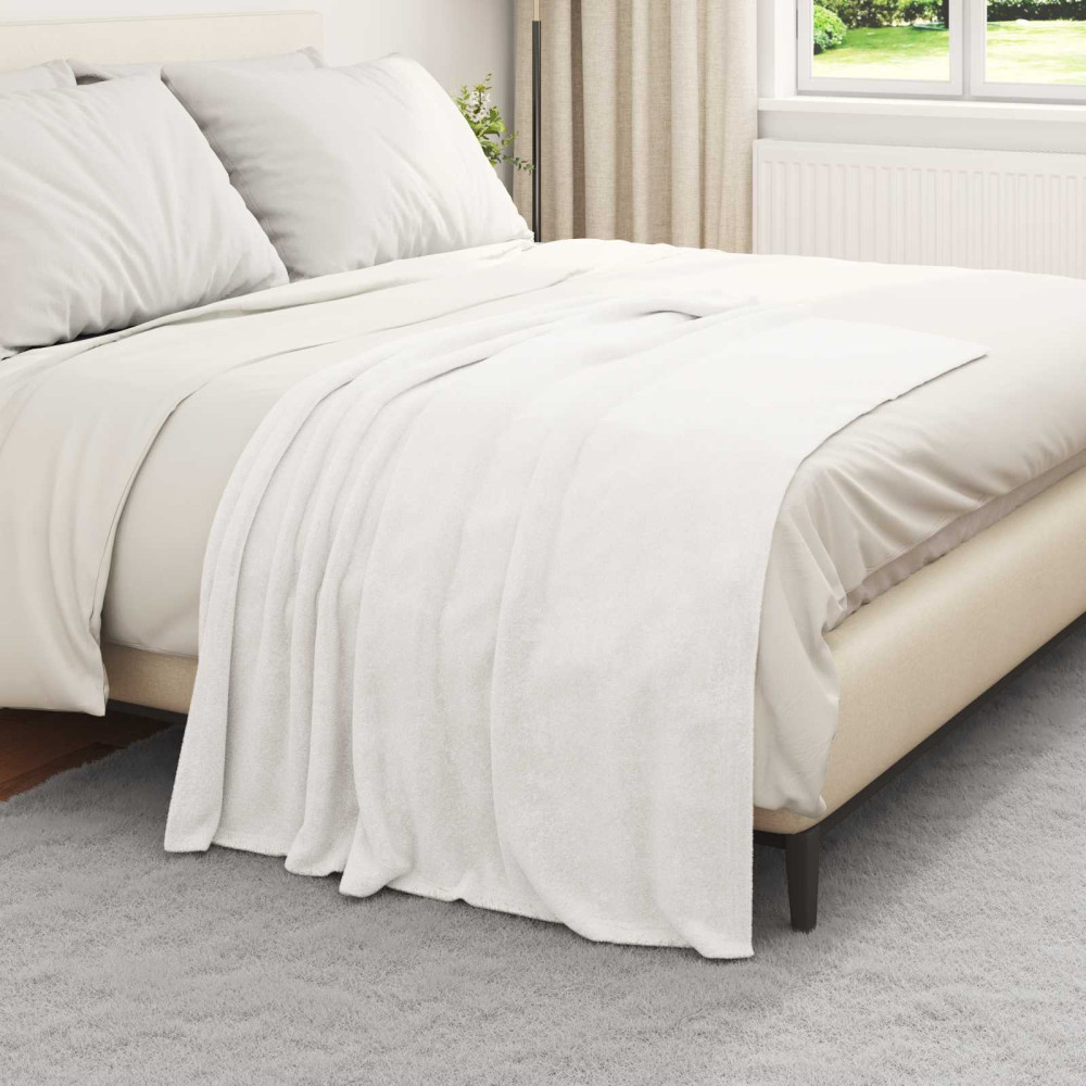 Produktbild för Kastfilt Vit 130 x 150 cm Fleece