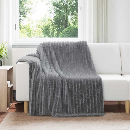 vidaXL Kastfilt Mörkgrå 200 x 150 cm Fleece