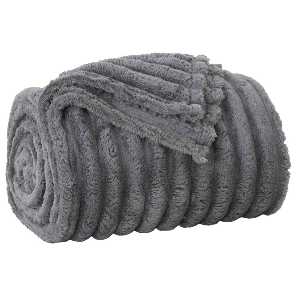 Produktbild för Kastfilt Mörkgrå 200 x 150 cm Fleece