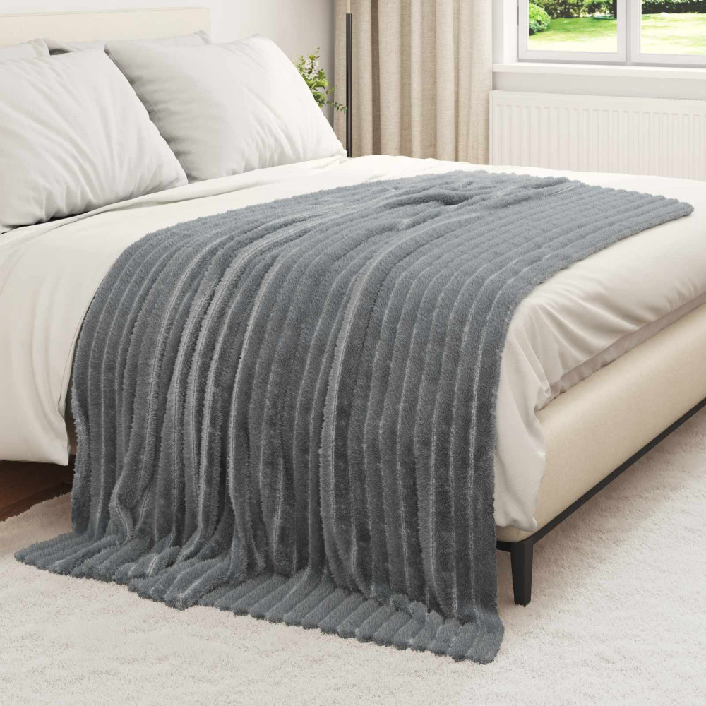 Produktbild för Kastfilt Mörkgrå 200 x 150 cm Fleece