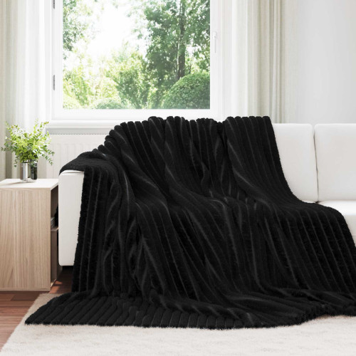 vidaXL Kastfilt Svart 270 x 240 cm Fleece