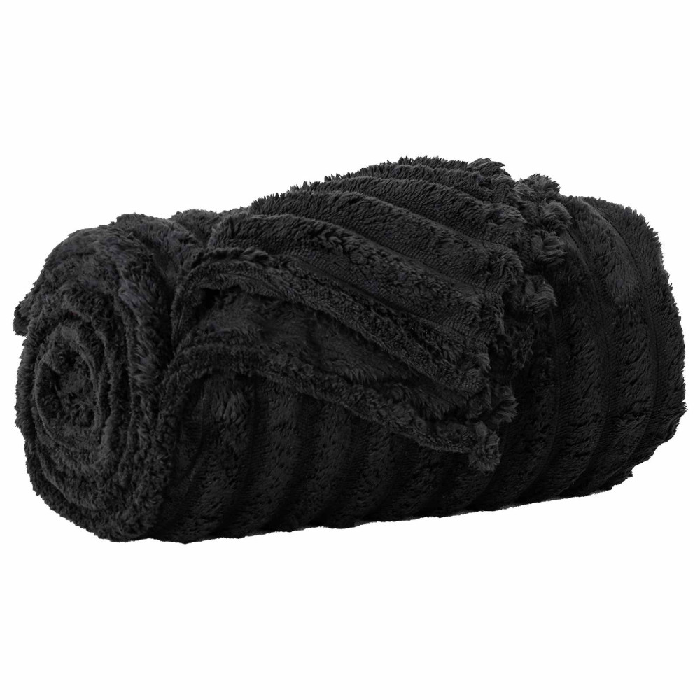 Produktbild för Kastfilt Svart 270 x 240 cm Fleece