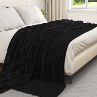 Produktbild för Kastfilt Svart 270 x 240 cm Fleece