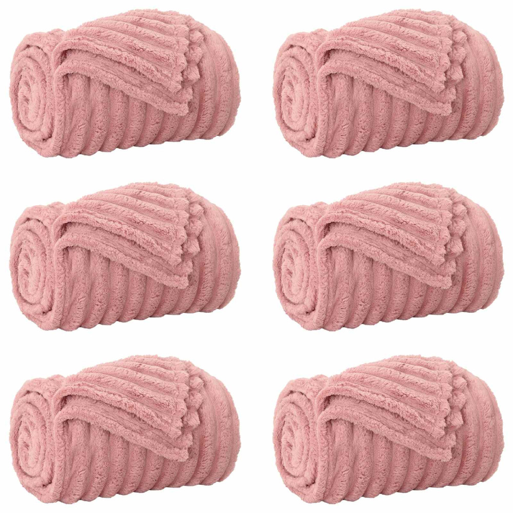 Produktbild för Filtar 6 pcs Rosa 240 x 220 cm Fleece