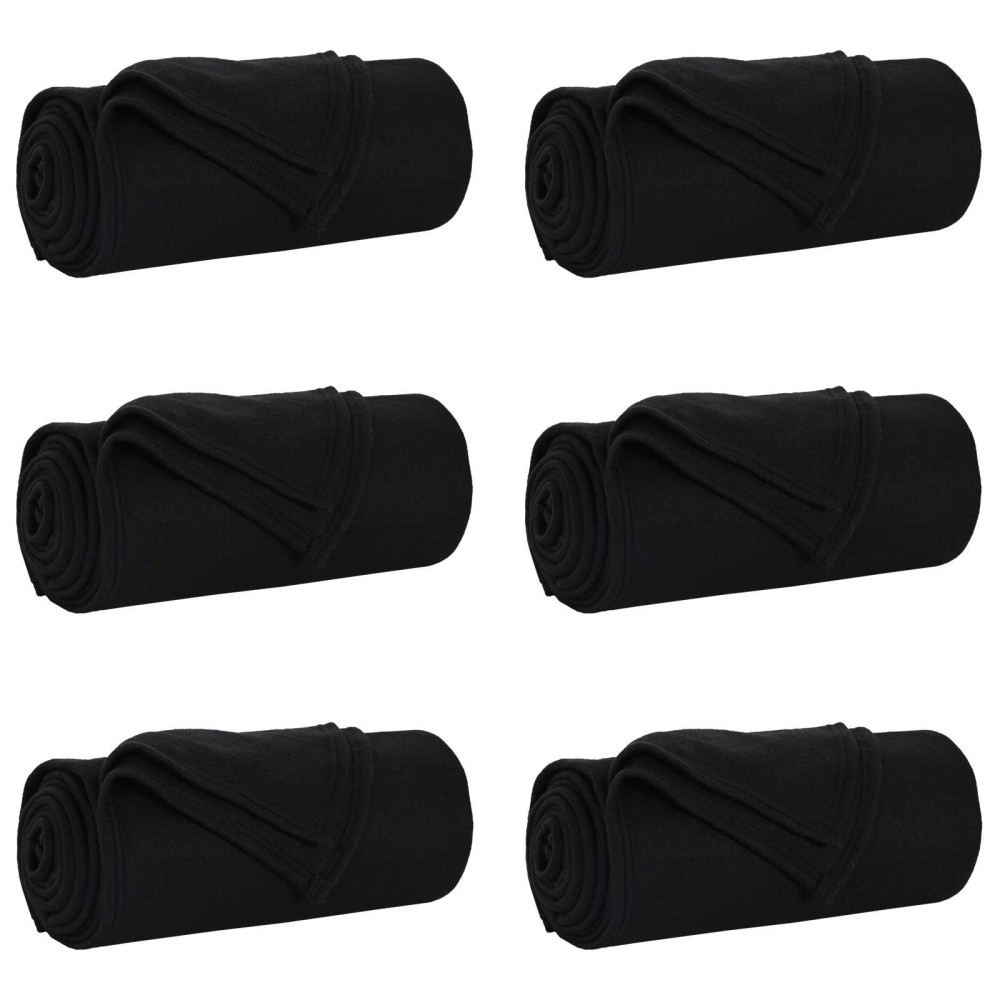 Produktbild för Filtar 6 pcs Svart 240 x 220 cm Fleece