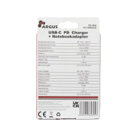 Produktbild för Argus strömadapter - 24 pin USB-C - 90 Watt