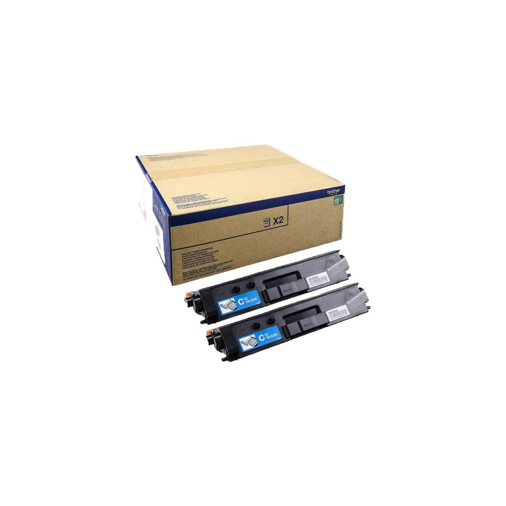 Produktbild för Brother TN329C - 2-pack - cyan - original - tonerkassett