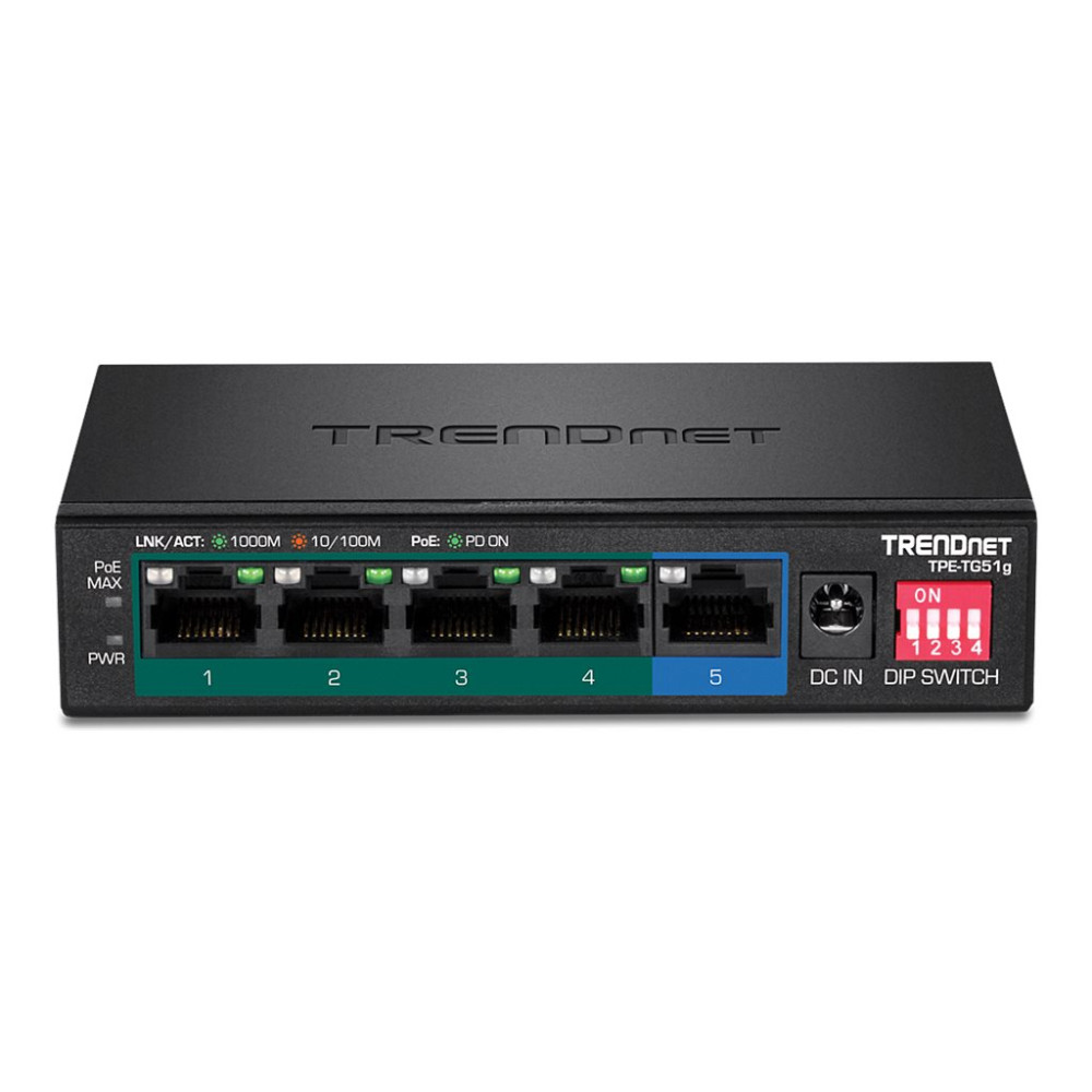 Produktbild för TRENDnet TPE-TG51g - switch - 5 portar - ohanterad - TAA-kompatibel