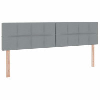 Produktbild för LED förvaringssäng med madrass Ljusgrå 180 x 200 cm Tyg