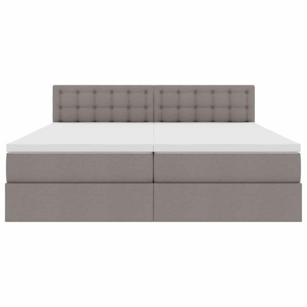 Produktbild för LED förvaringssäng med madrass Taupe 180 x 200 cm Tyg