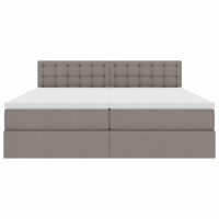 Produktbild för LED förvaringssäng med madrass Taupe 180 x 200 cm Tyg
