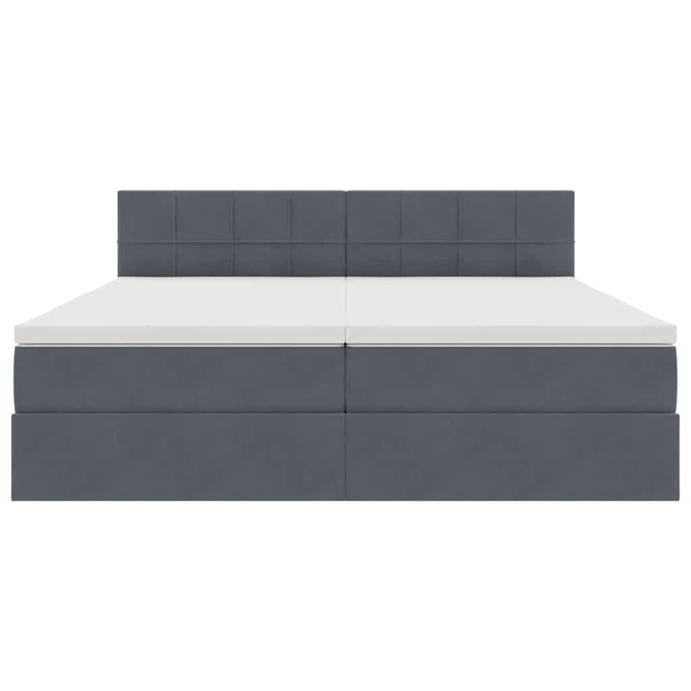 Produktbild för LED förvaringssäng med madrass Mörkgrå 180 x 200 cm Sammet
