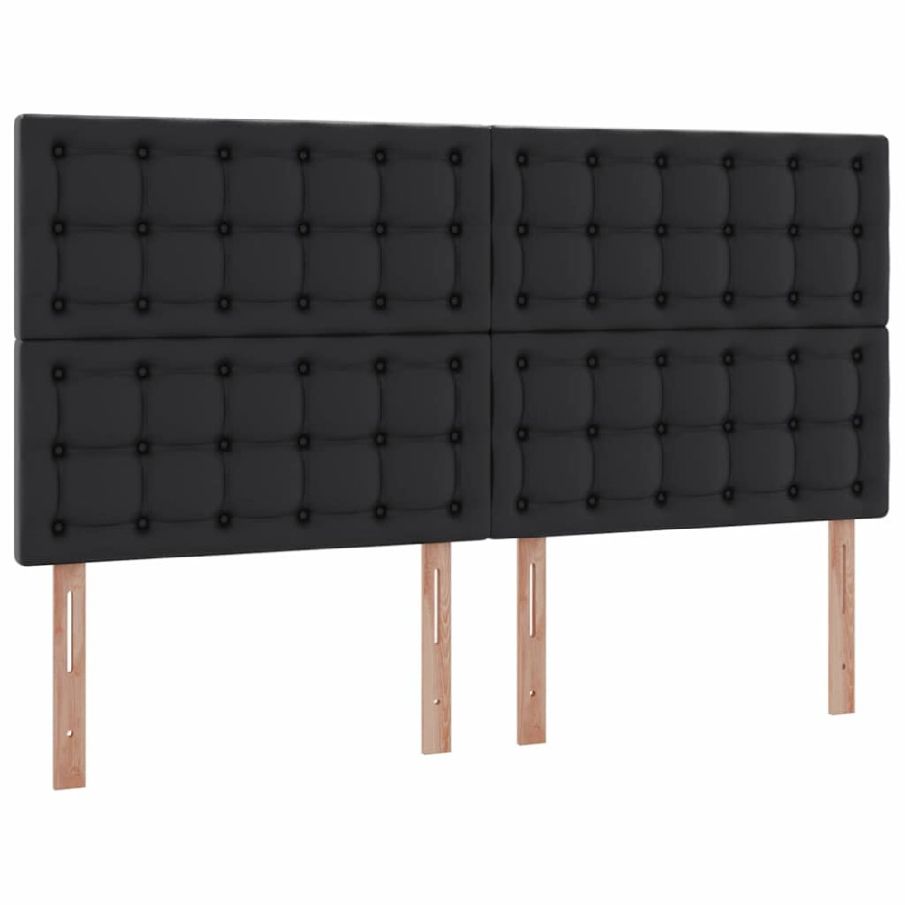 Produktbild för Förvaringssäng med LED Svart 180 x 200 cm Konstläder