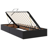 Produktbild för Förvaringssäng med LED Svart 180 x 200 cm Konstläder