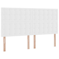 Produktbild för Förvaringssäng med LED Ren Vit 180 x 200 cm Konstläder