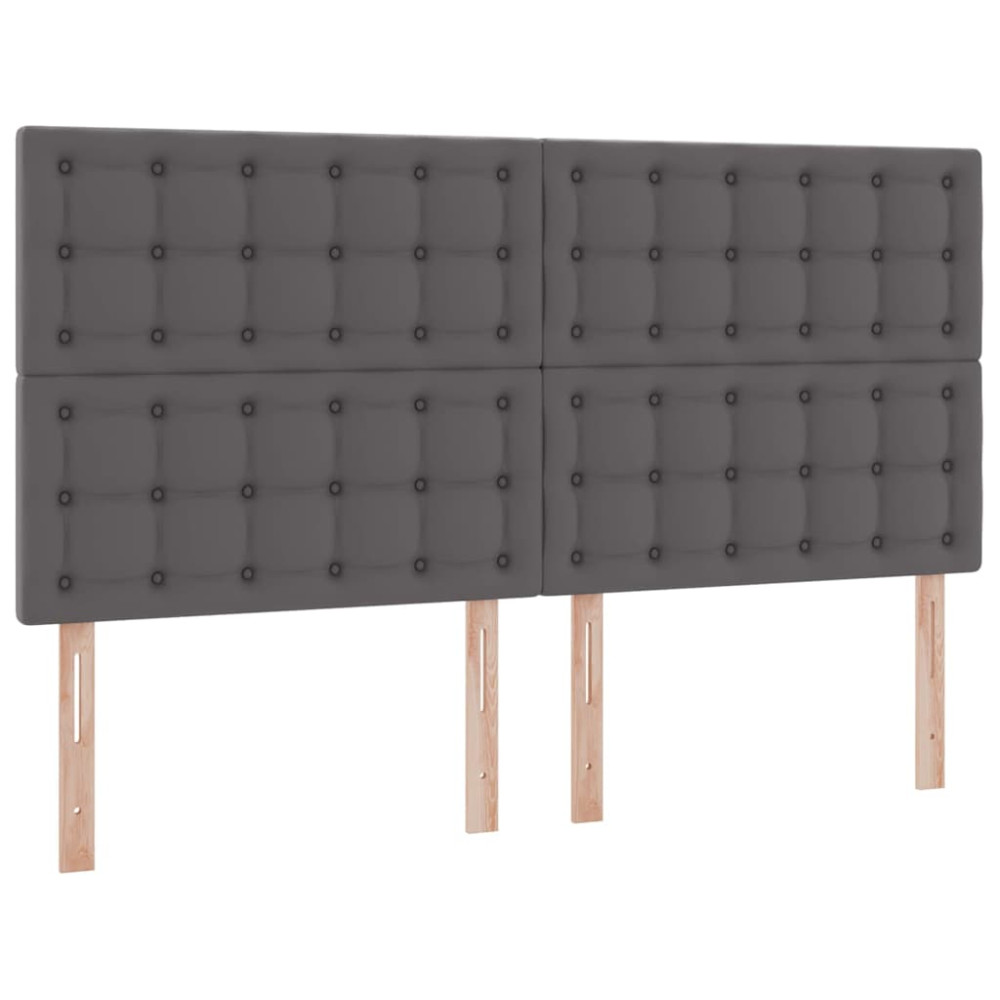 Produktbild för Förvaringssäng med LED med lagring Grå 180 x 200 cm Konstläder