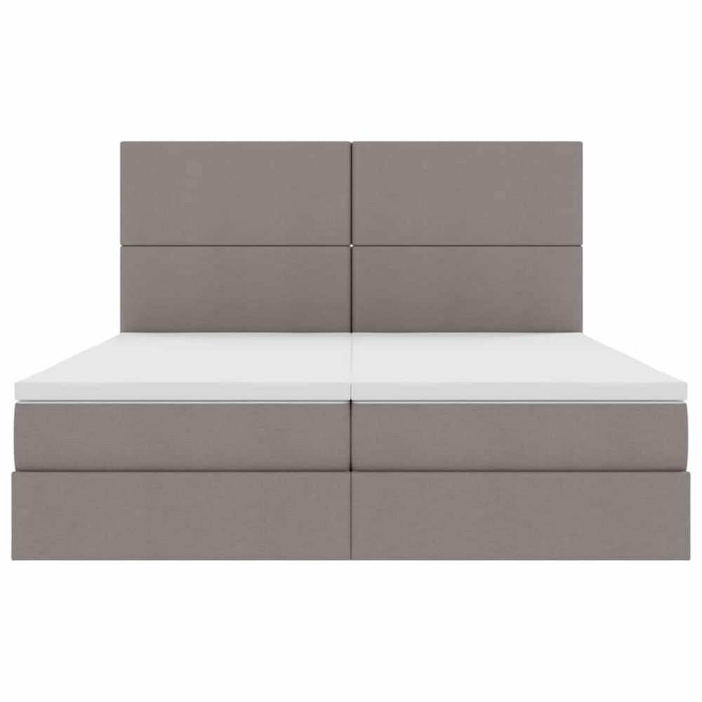 Produktbild för LED förvaringssäng med madrass Taupe 180 x 200 cm Tyg
