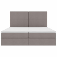 Produktbild för LED förvaringssäng med madrass Taupe 180 x 200 cm Tyg