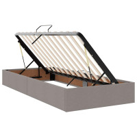 Produktbild för LED förvaringssäng med madrass Taupe 180 x 200 cm Tyg