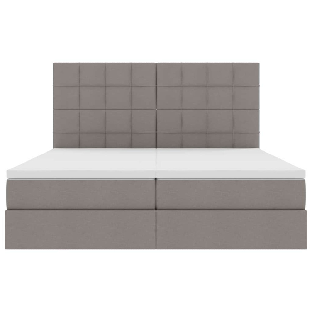 Produktbild för LED förvaringssäng med madrass Taupe 180 x 200 cm Tyg