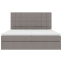 Produktbild för LED förvaringssäng med madrass Taupe 180 x 200 cm Tyg
