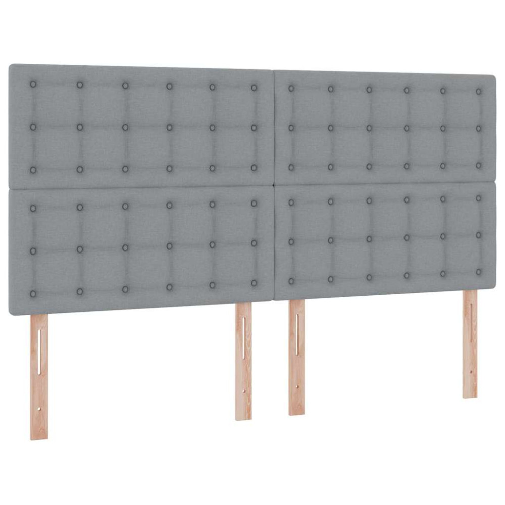 Produktbild för LED förvaringssäng med madrass Ljusgrå 180 x 200 cm Tyg