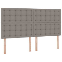 Produktbild för LED förvaringssäng med madrass Taupe 180 x 200 cm Tyg