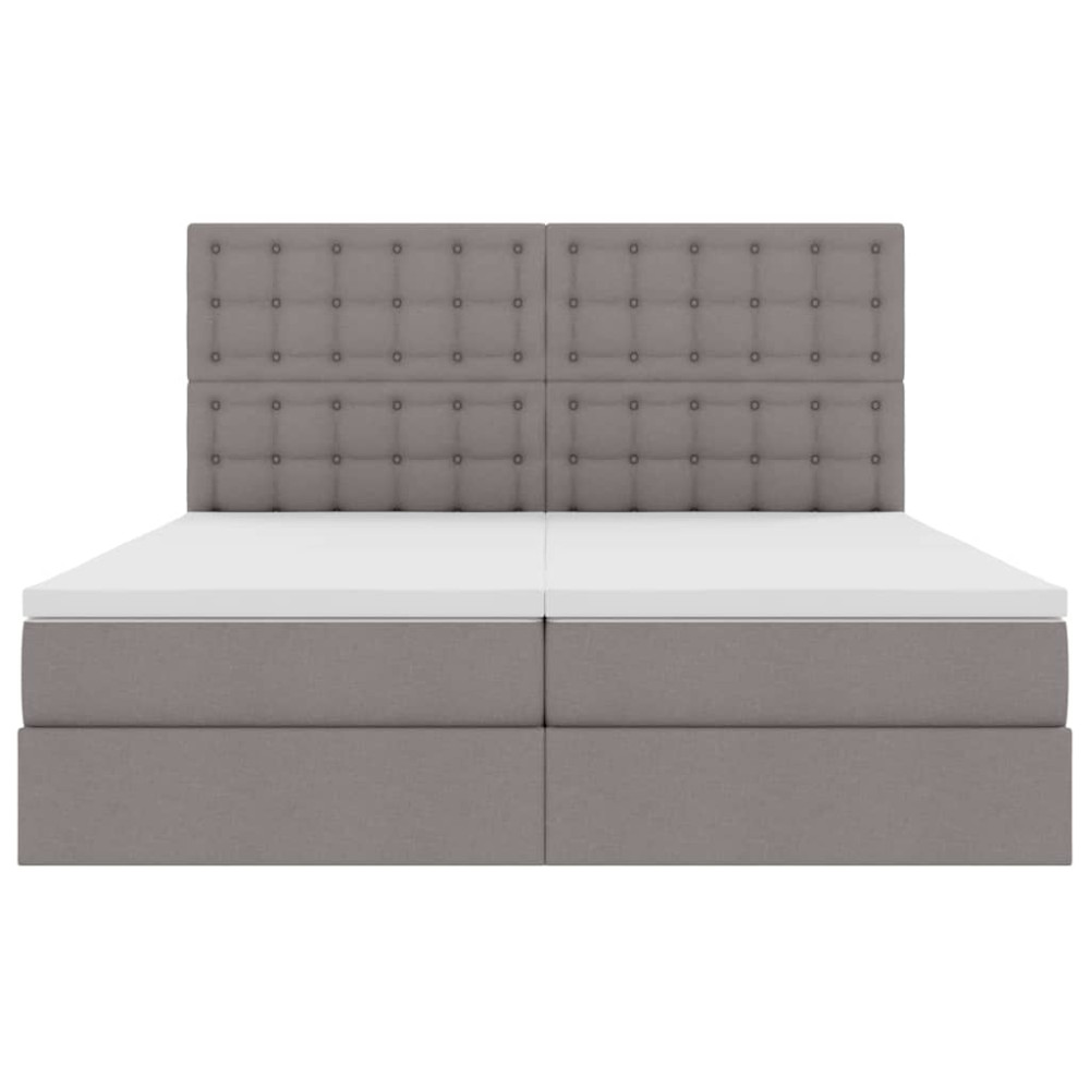 Produktbild för LED förvaringssäng med madrass Taupe 180 x 200 cm Tyg