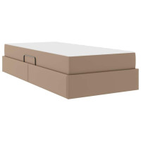 Produktbild för Förvaringssäng med madrass med madrass 2 pcs Cappuccino Skinn